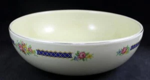Hall Blue Bouquet Platinum Trim 9 Inch Salad Bowl - Picture 1 of 4