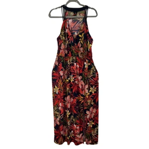 Enfocus Maxi Dress Womens 14 Multicolor Floral  Side Slit Sleeveless - Picture 1 of 14