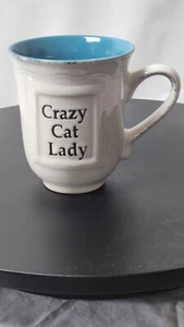 Crazy Cat Lady Ceramic Mug White and Blue Coffee Mug - Picture 1 of 4