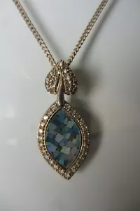 Molto Bella, Vecchia Collana Con Ciondolo, 925 Argento Con Bellissime Pietre - Foto 1 di 5
