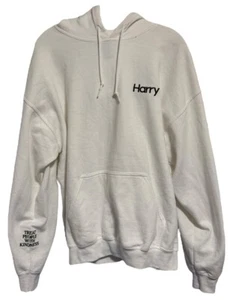 Harry Styles HARRY TREAT PEOPLE WITH KINDNESS Hoodie Sweatshirt White Sz Large - Picture 1 of 6