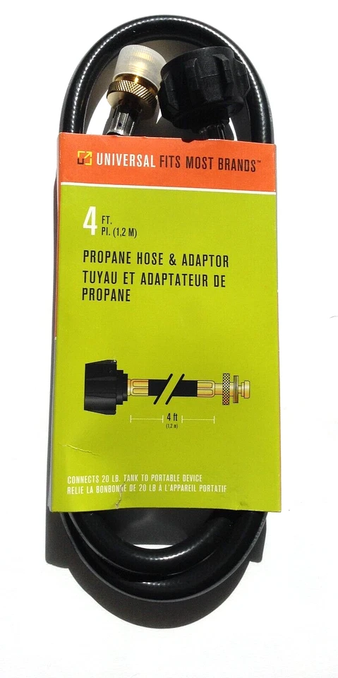 Char-Broil Universal 4ft Propane Hose and Adapter connects 20Lb tank #4633