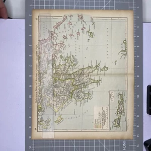 Reference Ancient Greece 1920's Antique Color Map Folded Frameable Wall Art - Picture 1 of 5