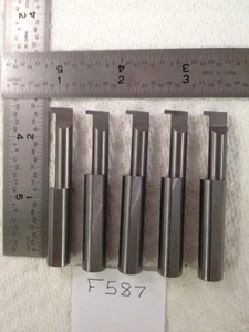 5 USED 3/8" SHANK CARBIDE RETAINING RINGS GROOVE SIZE  .062" - .087" USA (F587) - Picture 1 of 3