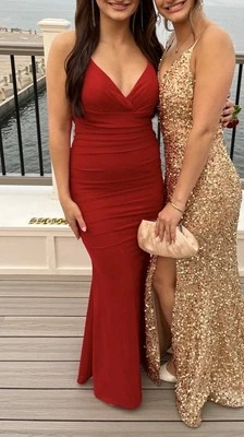 Red Prom Dress Open Back With Sparkle Size 4  - Image 1 of 4