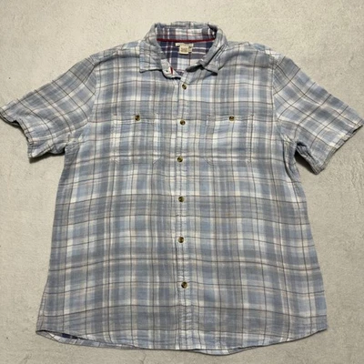 Рубашка мужская Carbon2Cobalt большая синяя серая клетчатая с коротким рукавом карманы на пуговицах - Изображение 1 из 4