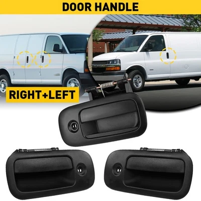 Juego de manijas de puerta exterior derecha correderas para camioneta Chevy Express GMC Savana 96-09 Foto 1 de 4