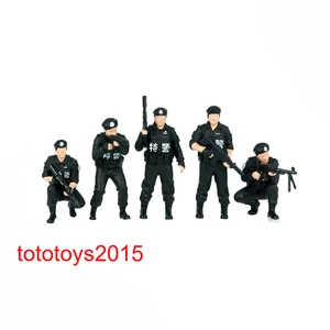 1/87 Armed Special Police Men Scene Prop Miniature HO scale Figure Doll Model - Picture 1 of 2