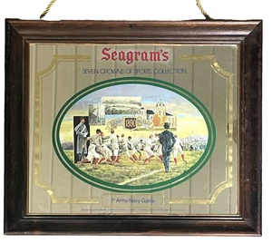 1970'S SEAGRAM'S SEVEN 7 CROWN TINKER EVERS & CHANCE BAR BASEBALL MIRROR - Picture 1 of 5