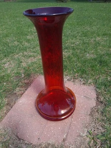 Blenko Don Shepherd Mid Century Modern Rubinrot Glas Vase 789-M selten handgefertigt - Bild 1 von 14