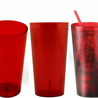 32 Oz Restaurant Break Resistant Drinking Glass Cups Plastic Tumblers Set of 4 - Image 1 of 4