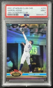 AARON JUDGE PSA 9 2021 TOPPS STADIUM CLUB CHROME #255 1991 DESIGN REFRACTOR 571 - Picture 1 of 2