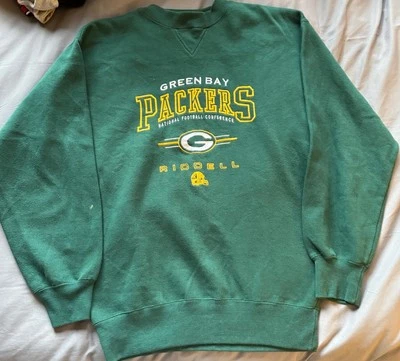 Vintage Riddell Años 90 Greenbay Packers Bordado Cuello Redondo Foto 1 de 4