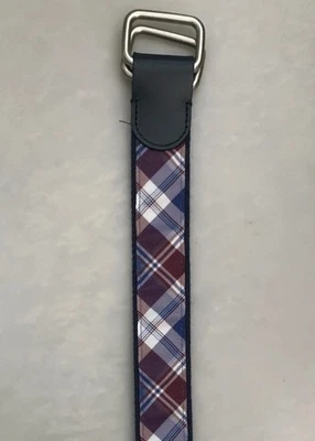 Brooks Brothers Plaid D-Ring Belt Women’s Large Cotton Nautical Preppy - Image 1 of 4
