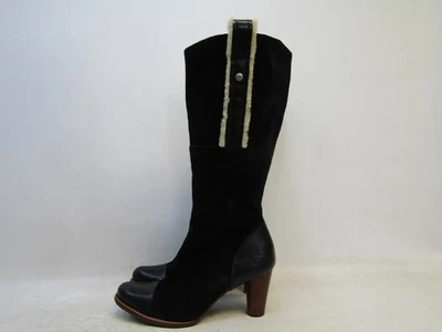 UGG 女式 10 M 码黑色麂皮绒时尚 15 英寸及膝靴 — 第 1/4 张图片