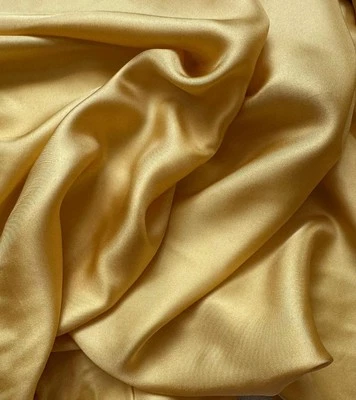 Tecido de sarja Goldenrod amarelo 100% seda peso 12mm - Imagem 1 de 3