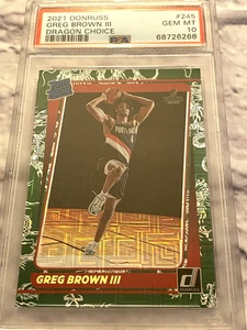 2021 Donruss Choice Greg Brown III Dragon SSP Rookie #245 PSA 10 GEM MINT Pop 2 - Picture 1 of 11