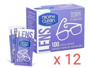 Smudgeguard Lens Cleaning Wipes 100ct Case Of 12 -  1,200 Wipes In Total - Picture 1 of 2