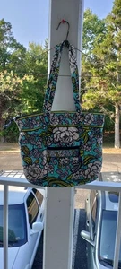 Vera Bradley Island Blooms Quilted Zip Medium Shoulder Tote Bag, 100% Cotton, PO - Bild 1 von 9