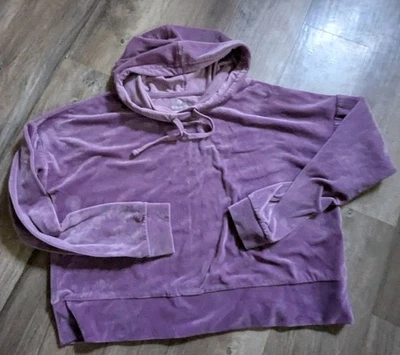 Sudadera corta grande de terciopelo suave púrpura Foto 1 de 2