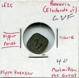 1625 Bavaria German States Bayern Silver Pfennig Coin Maximilian I GVF N#130999 - Picture 1 of 2