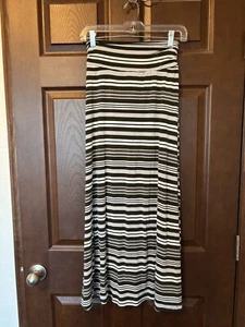 Merona Olive Green / White Striped Maxi Skirt sz XS - Picture 1 of 3