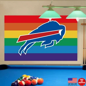 Buffalo Bills 3x5 Flag Man Cave Flags 3 x 5 Banner USA Rainbow Flags Gay Pride - Picture 1 of 8