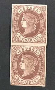 Spain 1862 VF-XF MNH&H Sc#56 Imperf  pair     (W46) - Picture 1 of 2