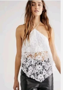 Free People Seychelles Lace Top Size Small, New With Tags - Picture 1 of 10