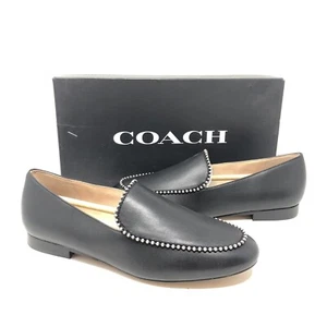 COACH Harper Bead Loafer Black Leather Size 5.5B G4279 Slip On - Picture 1 of 9