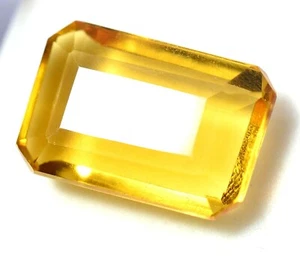 Lab Created 22.60 Ct Beautiful Yellow Golden Citrine GGL Certified Gemstone - Picture 1 of 5