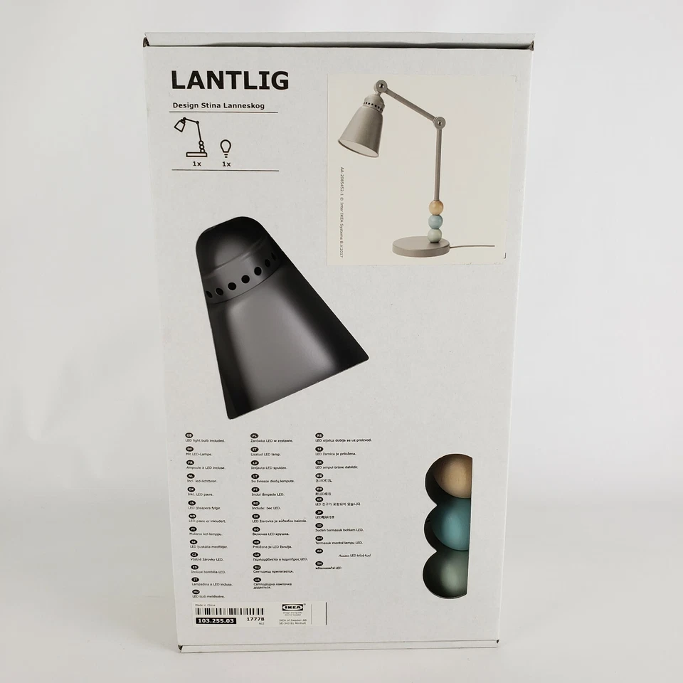 Ikea Lantlig Childrens Room Table Lamp LED Light 13" 103.255.03