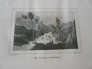 Stahlstich 1838 Les Deux Sèvres Le Puits d'enfer - Bild 1 von 1