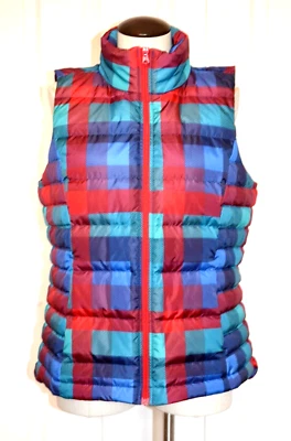 Lands End 80% Goose Down Patchwork Quilt Full Zip Puffer Vest Women's M NEW/tags - Image 1 of 4
