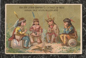 Seltene frühe Liebig-Sammelkarte von 1875 S131 F163 indische Kinderszenen in englischer Sprache - Bild 1 von 2
