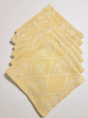 Conjunto de 6 guardanapos de pano amarelo claro com padrão de diamante de palmeira, 18,5 x 19 - Imagem 1 de 4