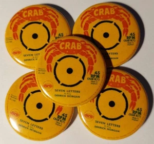 1x Crab Button Ska Rocksteady Jamaika SHARP RASH Trojan Trad Skinhead Skin Skins - Picture 1 of 1