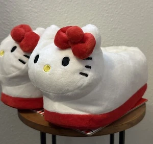 Nuevas pantuflas de peluche Sanrio Hello Kitty con lazo rojo para mujer talla 7-8 calcetín talla M-L - Imagen 1 de 8