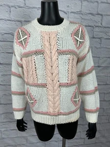 Great Connection Long Sleeve Chunky Knit Round Neck Vtg 80's Women's Size Small - Picture 1 of 6