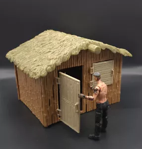 Figura de acción Fit 3,75"" hágalo usted mismo escala 1/18 pequeña casa de madera escena accesorios modelo - Imagen 1 de 6