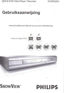 Philips DVDR 520 HDD DVD Recorder Nederland Gebruiksaanwijzing Bedienungsanleitu