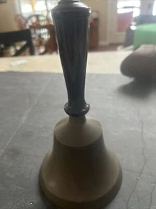 Vintage School Bell brass 8”” Long And Base 4” Wide. Late 1800 To Early 1900 - Picture 1 of 6