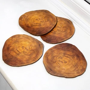 Pack of 4 Wild Wood Coasters Tree Coffee Table Setting Mug Kitchen Drinks Mats - Picture 1 of 4