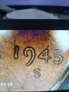 1945 s wheat penny broken s very rare - Picture 1 of 4
