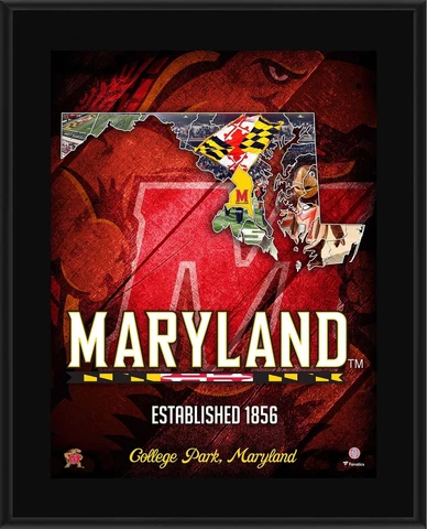 Maryland Terrapins 10.5" x 13" 2018 Sublimated State Plaque Cover