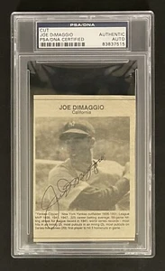 Joe DiMaggio New York Yankees Signed Newspaper Cut Autographed Slabbed PSA/DNA - Picture 1 of 4
