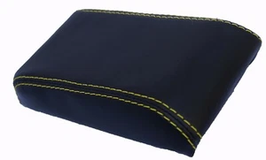 Fits 82-86 Toyota Celica Real Leather Center Console Lid Cover w/Yellow Stitch - Imagen 1 de 6