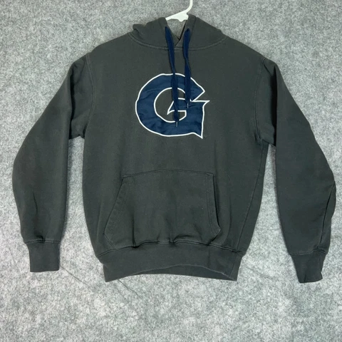 Georgetown Hoyas Mens Shirt Sweatshirt Gray Navy Hoodie NCAA Basketball College Cover