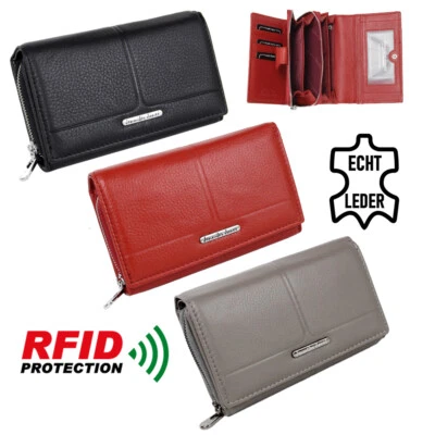 JENNIFER JONES Leder Damen Geldbörse Großes Portemonnaie Geldbeutel für Frauen mit RFID Schutz!