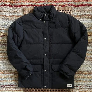 The North Face Goose Down Snap Front Full Zip Puffer Jacket Black Men's Medium M - Picture 1 of 3